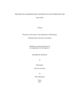 The effects of minimalistic footwear on foot strength and balance