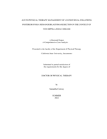 Acute physical therapy management of an individual following posterior fossa hemangioblastoma resection in the context of Von-Hippel Lindau disease