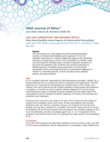 CASE AND COMMENTARY: PEER-REVIEWED ARTICLE What Does Disability Justice Require of Antimicrobial Stewardship?