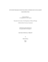 Outpatient rehabilitation following anterior cruciate ligament reconstruction