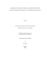 Experiences of gender euphoria and gender contentment among transgender, non-binary, and gender diverse adults