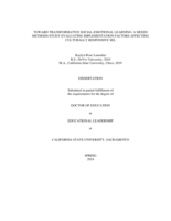 Toward transformative social-emotional learning: A mixed methods study evaluating implementation factors affecting culturally responsive SEL