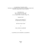 La comunidad y nuestra gente: The impact of community engagement on degree completion for first-generation Latinx students
