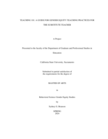 Teaching 101: A guide for gender equity teaching practices for the substitute teacher