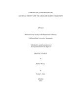 Looking back and moving on: Archival theory and the Grahame Hardy collection