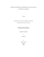 Method development for determining quantum yields of luminescent complexes