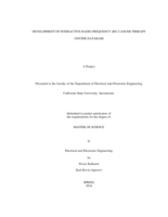 Development of interactive Radio Frequency (RF) cancer therapy center database