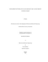 Development of interactive Radio Frequency (RF) cancer therapy center database