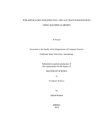 Web application for effective and accurate food reviews using machine learning