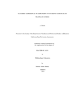 Teachers’ experiences in responding to students’ exposure to traumatic stress