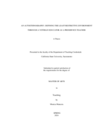 An autoethnography: Defining the least restrictive environment through a veteran educator as a preservice teacher