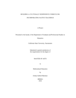Building a culturally responsive curriculum: Incorporating native teachings