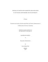The role of destination marketing organizations in advancing stewardship and sustainability