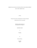 Current inclusive education practices in one school district: educators' perspectives