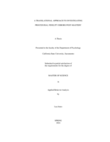 A translational approach to investigating procedural fidelity errors post-mastery