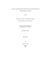 National Register nomination for the Oak Park School of Afro-American Thought