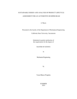 Sustainable design and analysis of product lifecycle assessment for an automotive bumper beam
