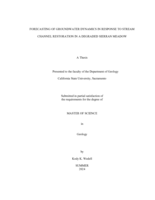 Forecasting of groundwater dynamics in response to stream channel restoration in a degraded Sierran meadow 