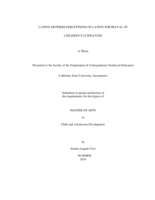Latinx mothers perceptions of Latinx portrayal in children's literature