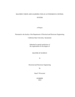Machine vision and learning for an autonomous control system