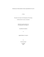 The role of the echoic in the acquisition of tacts