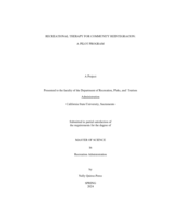 Recreational therapy for community reintegration: A pilot program