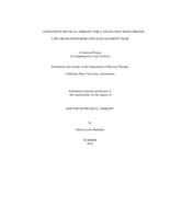 Outpatient physical therapy for a young man with chronic low-grade posterior cruciate ligament tear