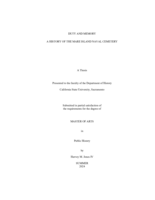 Duty and memory: A history of the Mare Island Naval Cemetery