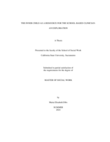 The inner child as a resource for the school-based clinician: An exploration
