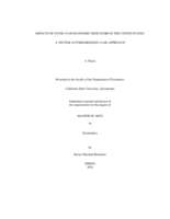 Impacts of COVID-19 on economic indicators in the United States:  A vector autoregression (VAR) approach