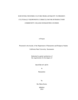 Surveying western culture from antiquity to present: Culturally responsive curriculum for introductory community college humanities courses