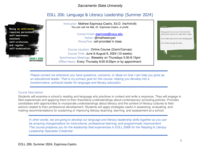 EDLL 206 Summer 2024 Syllabus Language & Literacy Leadership - M. Espinosa-Castro