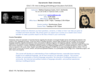 EDUC 170 Fall 2024 Syllabus Intro to Multilingual Education - M. Espinosa-Castro