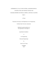 Experimental evaluation of drill and bond dowels: Construction and tension testing for variable bonding materials, mixing, and hole cleaning: Part 1