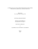A comparative analysis of speech perception in noise among monolinguals, bilinguals, and multilinguals