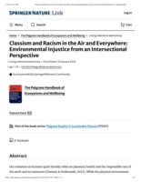 Classism and Racism in the Air and Everywhere: Environmental Injustice from an Intersectional Perspective