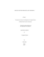 Specification decomposition and comparison