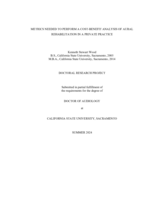 Metrics needed to perform a cost-benefit analysis of aural rehabilitation in a private practice