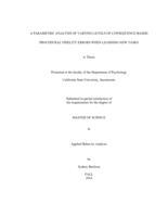 A parametric analysis of varying levels of consequence-based procedural fidelity errors when learning new tasks
