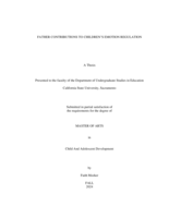 Father contributions to children's emotion regulation
