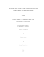 Secure electronic voting systems: Enhancing integrity and  privacy through advanced cryptography