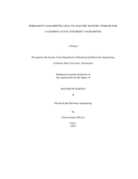 Permanent load shifting (PLS) via electric battery storage for California State University Sacramento