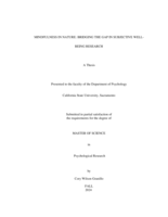 Mindfulness in nature: Bridging the gap in subjective well-being research