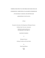 Temperature effects on the predatory behavior and  interspecific competition of Sacramento pikeminnow  (Ptychocheilus grandis) and spotted bass (Micropterus punctulatus)