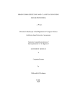 Brain tumor detection and classification using image processing