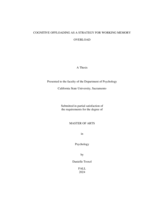 Cognitive offloading as a strategy for working memory overload