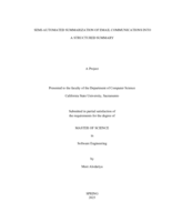 Semi-automated summarization of email communications into a structured summary