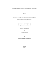 Creating signatures for geo-temporal patterns