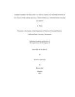 Understanding the influence of social media on the perceptions of cultural food among racially and ethnically minoritized college students