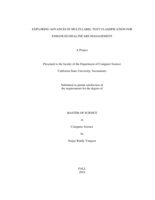Exploring advances in multi-label text classification for  enhanced healthcare management